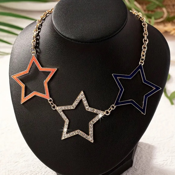 Patriotic Star Crystal Necklace - Picture 5 of 5